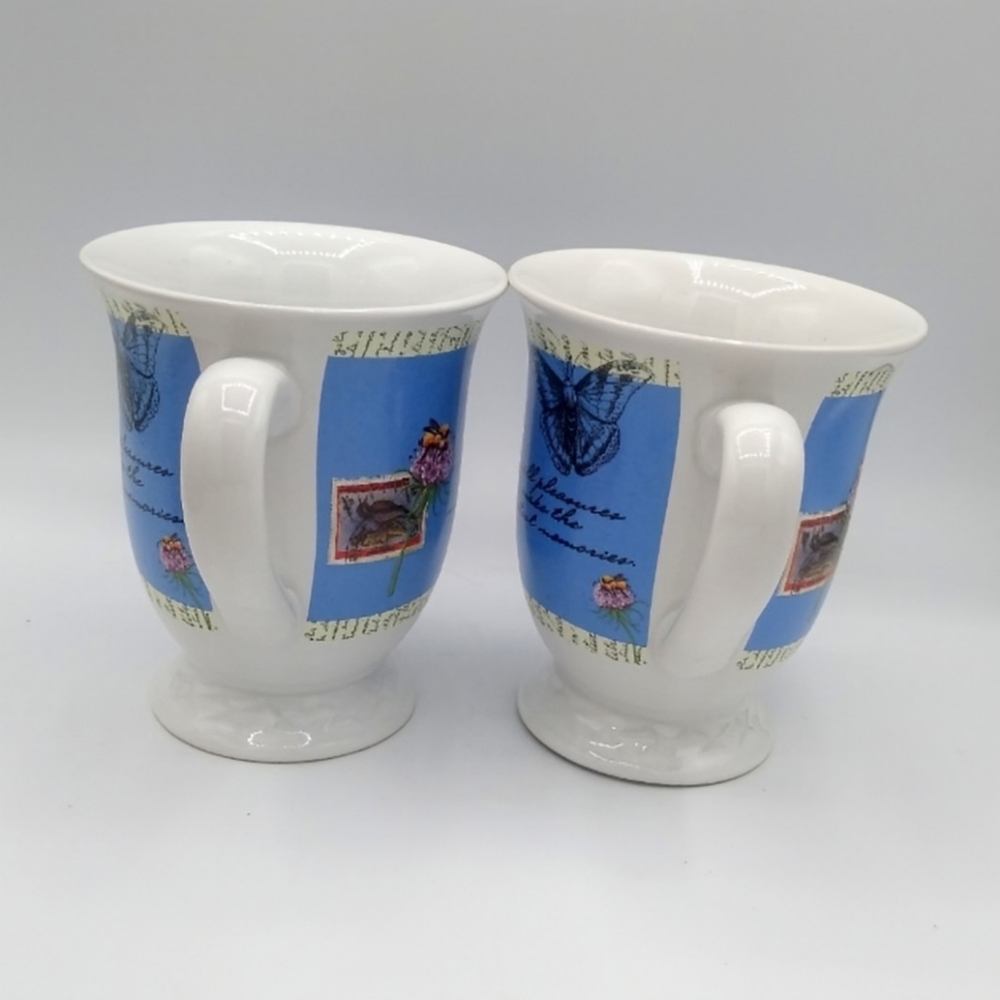 Serenity’s Garden Butterfly Bee Flower Quote Mug Pair Houston Harvest Hallmark - Picture 5 of 13